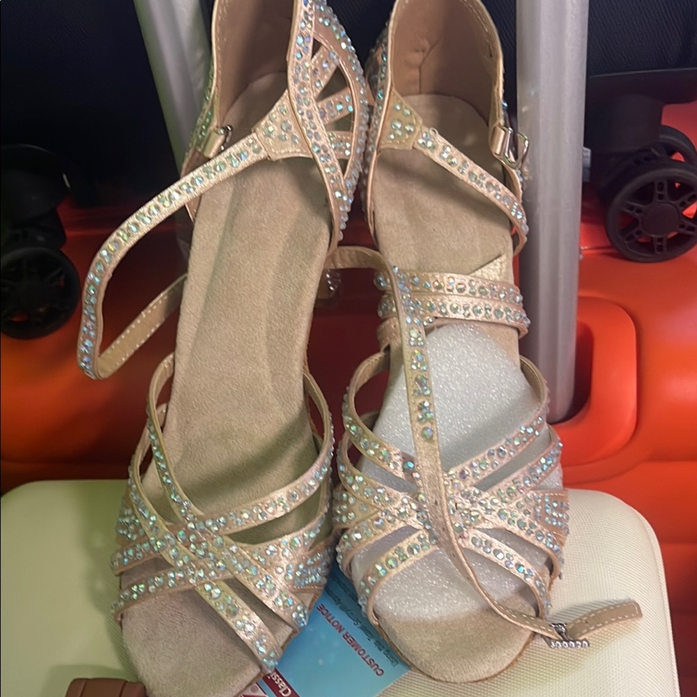 Elegant Tan Strappy Heels